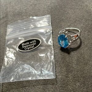 Swarovski Blue and Silver Crystal Ring